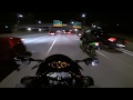 SPORTBIKES RIPPING THE FREEWAY AT NIGHT