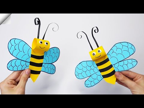 How to make a paper bee Moving paper toys
