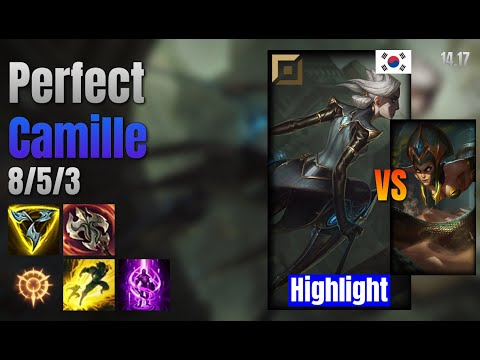 Perfect Top Camille vs Cassiopeia lol KR solo rank Highlight 14.17