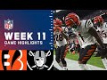 Bengals vs. Raiders Week 11 Highlights | NFL 2021