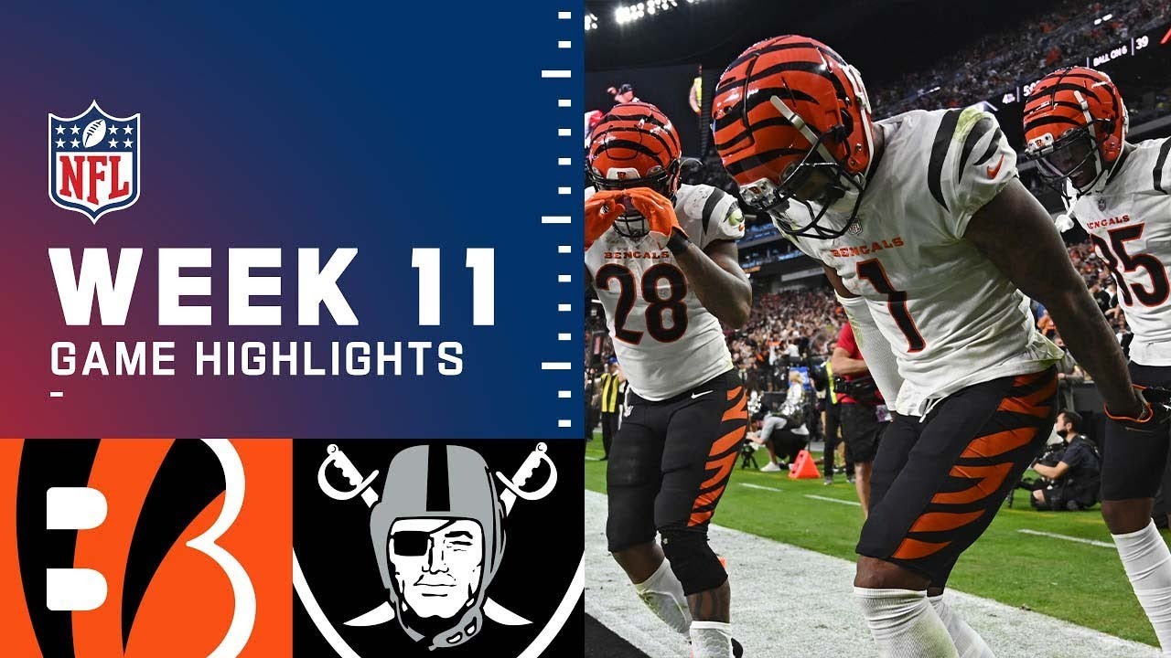 Bengals vs. Raiders Week 11 Highlights | NFL 2021