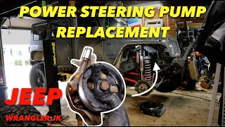 HOW TO REPLACE Jeep POWER STEERING PUMP // Jeep Wrangler JK 3.6L