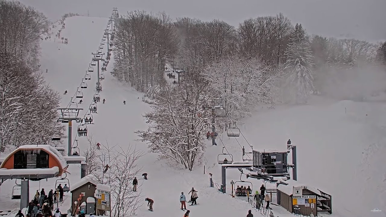 Live webcam view of Caberfae Peaks North Peak Chairlift