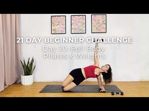 Day 20 | 30 min Full Body Pilates x Weights | Beginner Pilates Workout | Sculpted From Scratch