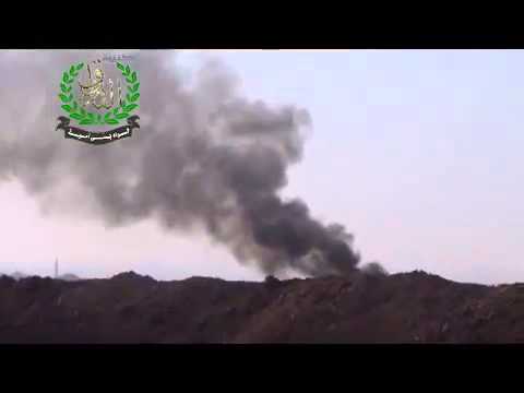 رصد دبابة مدمرة في تل الجموع في ريف درعا بعد استهدافها من قبل كتيبة الفاروق