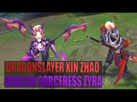DRAGONSLAYER XIN ZHAO & DRAGON SORCERESS ZYRA Skins Spotlight - League of Legends