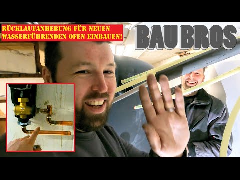 Rücklaufanhebung für wasserführenden Ofen einbauen - selber machen | #BauBros Folge 205