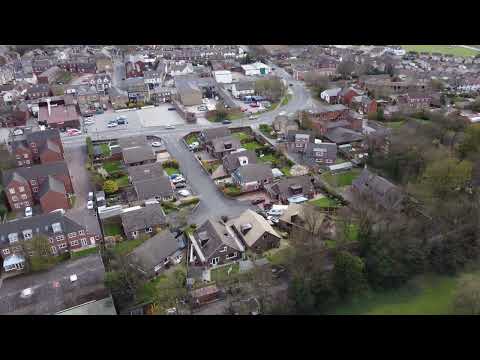 Ossett Holy Trinity church and Wesley Street houses