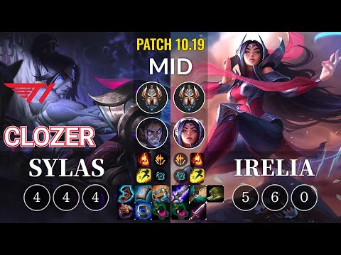 T1 Clozer Sylas vs Irelia Mid - KR Patch 10.19