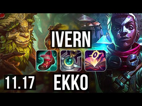 IVERN vs EKKO (JUNGLE) | Rank 2 Ivern, 5/2/18, 500+ games, 1.1M mastery | KR Grandmaster | v11.17