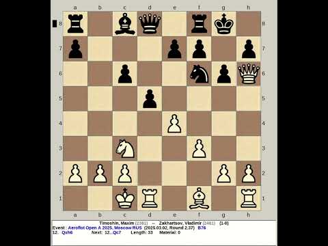 Timoshin, Maxim vs Zakhartsov, Vladimir | Aeroflot Chess Open A 2025, Moscow Russia