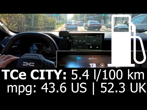 Dacia Duster 1.2l TCe: CITY fuel consumption economy real test mpg l/100 km FWD 4x2 traffic jam