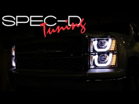 SPECDTUNING INSTALLATION VIDEO: 2014-2015 CHEVY SILVERADO PROJECTOR HEADLIGHTS
