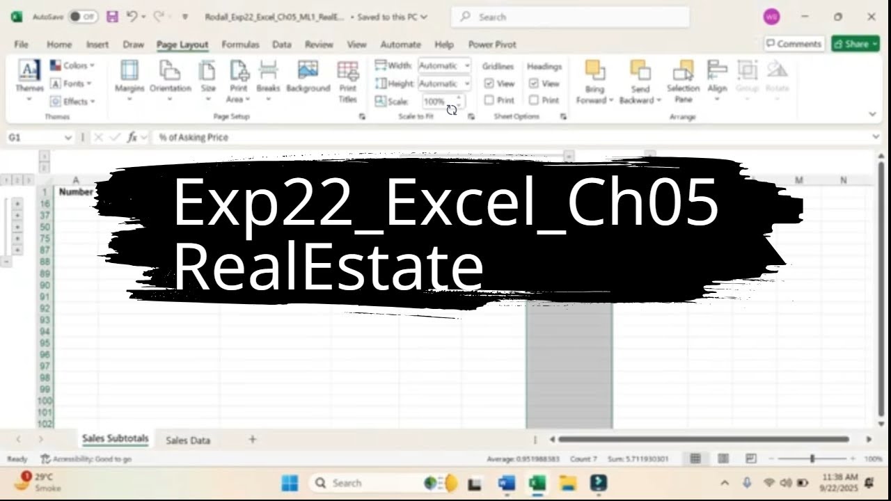 Exp22_Excel_Ch05_ML1_RealEstate | Exp22 Excel Ch05 ML1 RealEstate | Exp22 |  @PearsonSolution