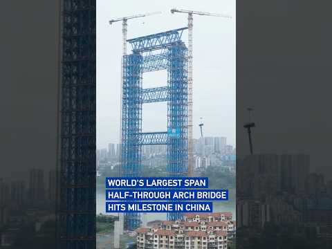 World's largest span half-through arch bridge hits milestone in China