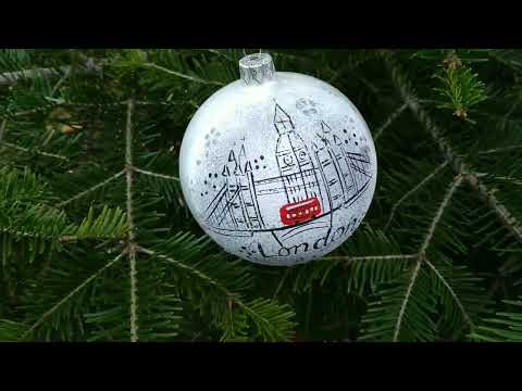 Миниатюра изображения товара Шар новогодний Декарт Лондон Дабл 8Ш0038 (10см, серебристый)