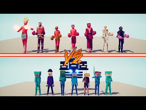 BOXER TEAM vs MINECRAFT TEAM - Totally Accurate Battle Simulator | TABS