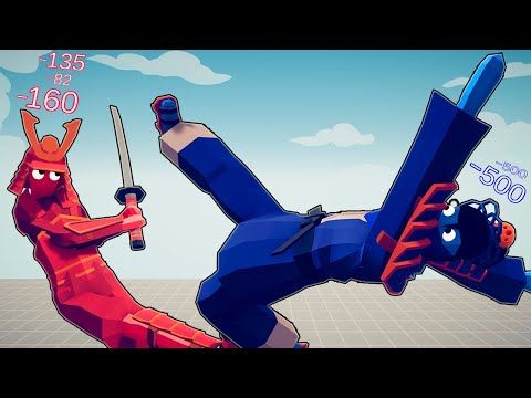 SAMURAI GIANT vs TAEKWONDO TEAM | DAMAGE INDICATOR | HP - Totally Accurate Battle Simulator | TABS