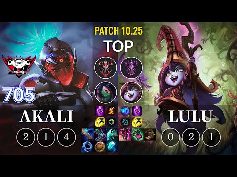 JDG 705 Akali vs Lulu Top - KR Patch 10.25