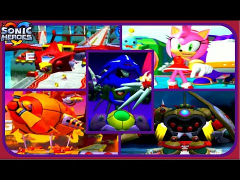 Sonic Heroes - All Boss Encounters - NO DAMAGE!!