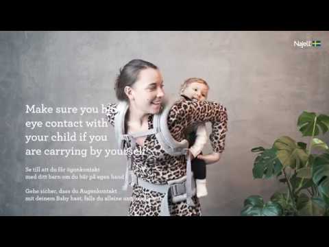 Najell Original Baby Carrier Back Carrying 10-36 months English - Swedish - German