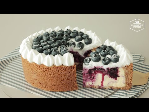 블루베리 치즈케이크 만들기 : 베이크드 치즈케이크 : Blueberry Baked Cheesecake Recipe | Cooking tree