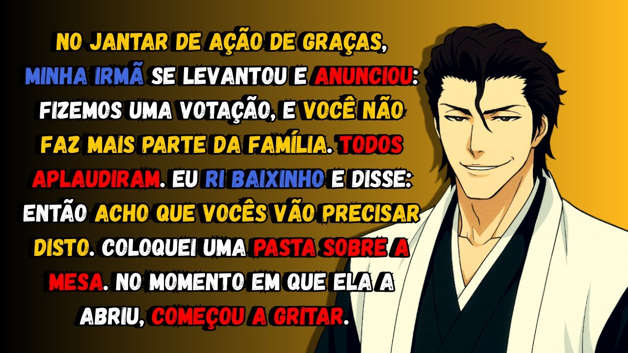 No jantar de Ação de Graças, minha irmã se levantou e anunciou: Fizemos uma votação, e você não faz-