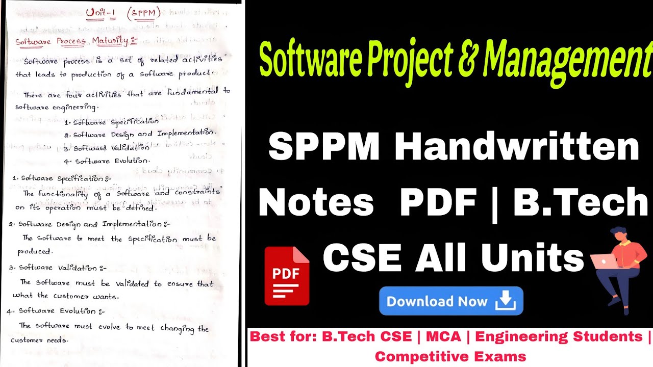 SPPM Handwritten Notes | Software Project & Management Notes PDF | B.Tech CSE All Units