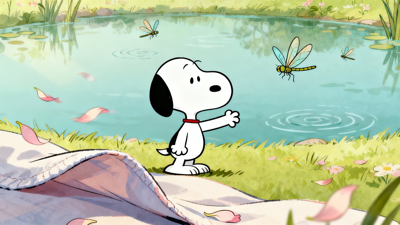Lakeside Serenity with Snoopy 🌿 Relaxing Jazz Music for Reading & Study