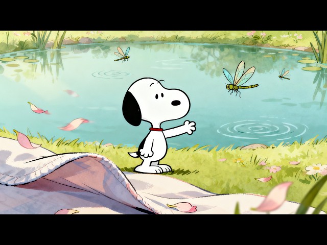 Lakeside Serenity with Snoopy 🌿 Relaxing Jazz Music for Reading & Study