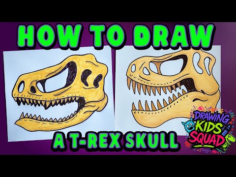Draw a T-Rex Skull! | Easy Dinosaur Drawing for Kids