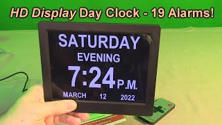 Véfaîî Day Clock - 19 Alarms, Remote Control & Alarms, 8'' Large AM/PM Day Calendar Clock REVIEW
