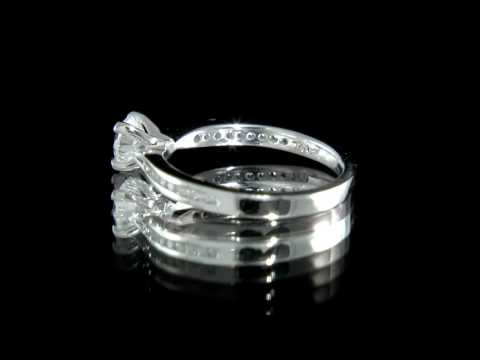 Channel Set Round Brilliant Cut Diamond Side Stone Engagement Ring SD007