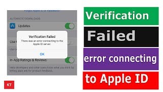 Verification Failed. There was an error in connecting to your Apple ID