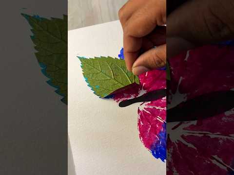 What a Brilliant Idea 😍 Painting With Leaf🌿 #Art #Nature #Creativity #Painting #Leaves