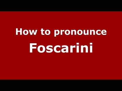 How to pronounce Foscarini