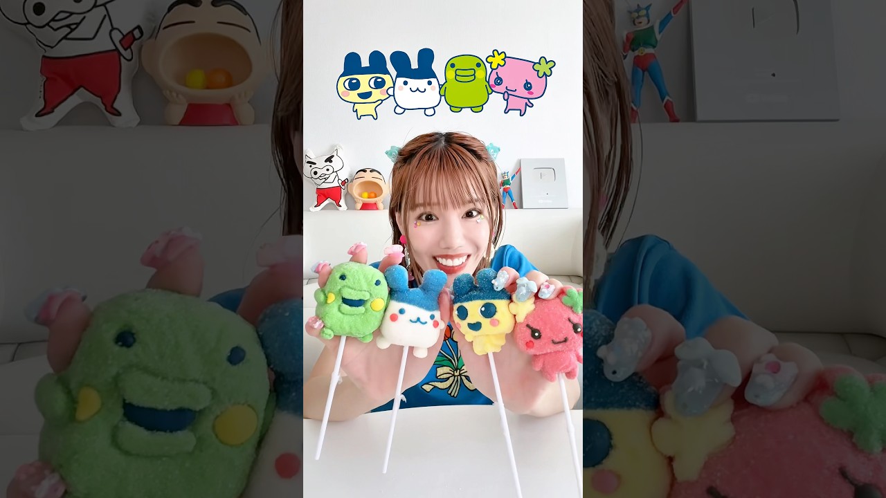 たまごっちマシュマロ🕺✨　#mukbang #モッパン #咀嚼音asmr #asmr #たまごっち