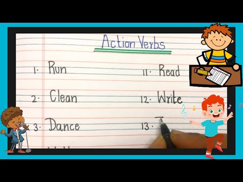 Writing Action words for kids | write Action verbs for kids
