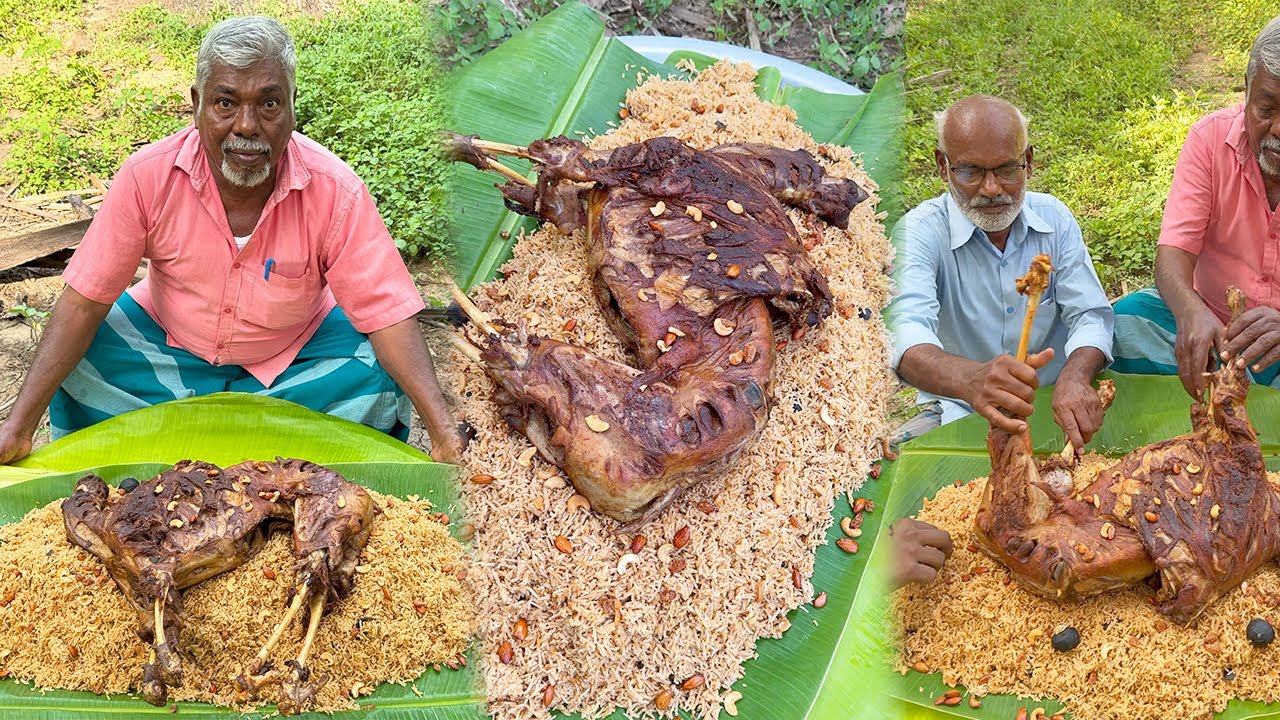 MUTTON MANDHI BRIYANI | Full Mutton Mandhi Cooking in Village | Whole Mutton Mandhi Process