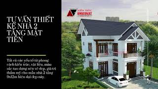Mẫu nhà 2 tầng mặt tiền 9m xây đâu cũng đẹp