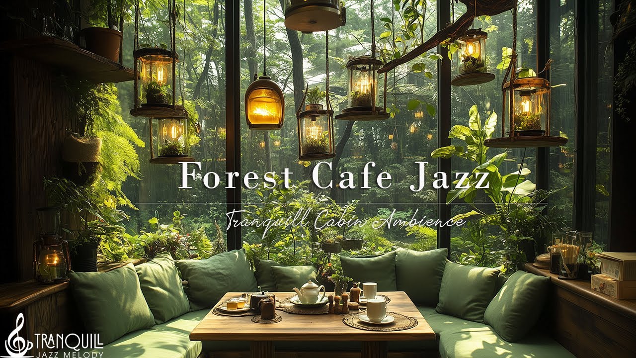 Forest Cafe Jazz Music | Morning Tranquill Jazz With Nature Therapy For Stress Relief, Study & Wo...