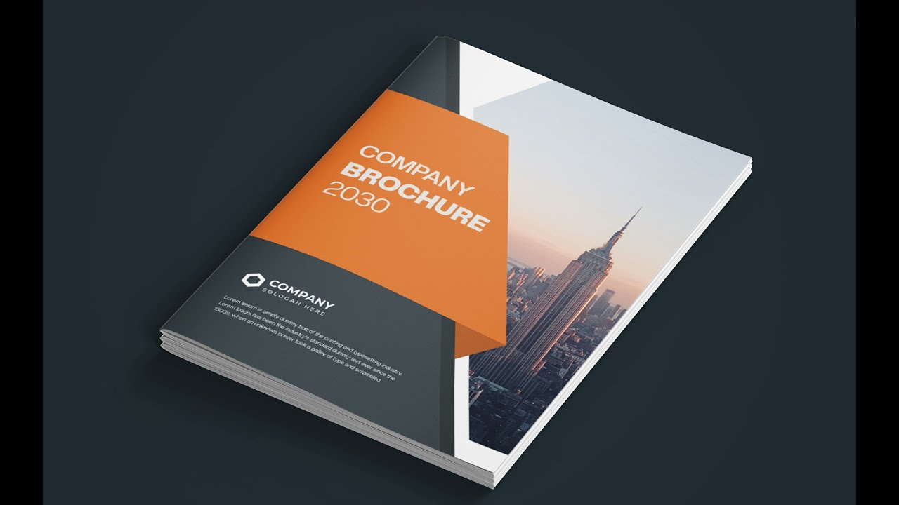 Company profile or visual identity 16 page brochure design premium vector