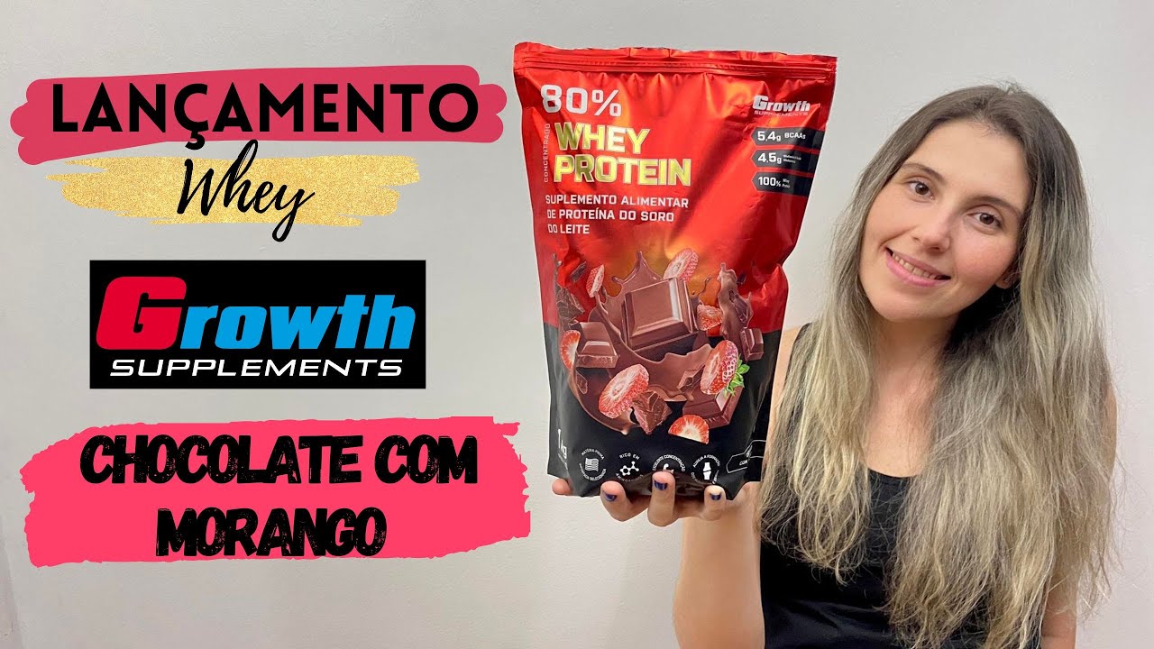 Lançamento - Whey de chocolate com morango Growth
