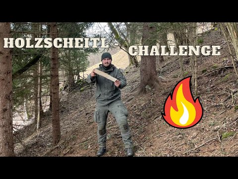 ONE STICK FIRE CHALLENGE - HOLZSCHEITL CHALLENGE ! FIRST TRY!  #bushcraft #survial