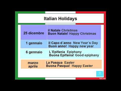 Italian Elementary Level A2 - Lesson 1: Italian Holidays