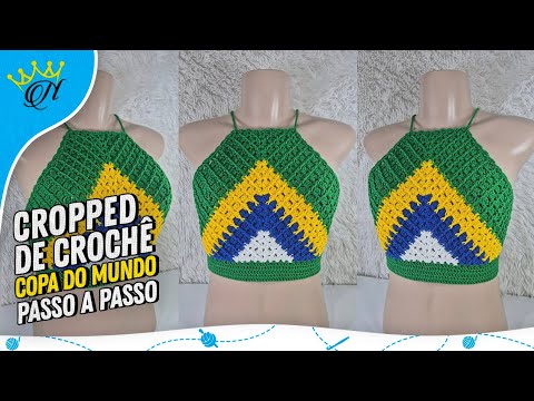 Crocheted Cropped Top for the 2026 World Cup - Step-by-Step Tutorial by Prof. Neddy Ghusmam