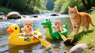 Download lagu Mama Cat Trims Fur on the Farm and Makes Tiger Hat For Kittens At Home🐾🎩🐯 mp3