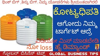 Business ideas in kannada || new business ideas || Water tank manufacturing || water tank wholesale