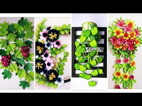 4 best paper flower wallhanging craft ideas||wallmate|wall decoration idea|paper flower|craft