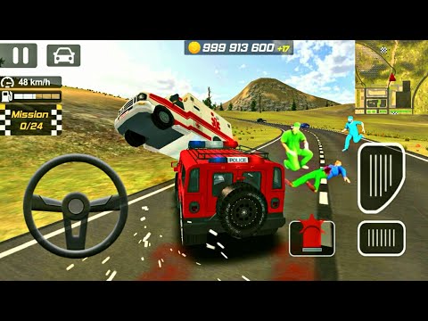 Drift Police Jeep Driving Simulator Game - Red Luxury Hummer Police Drive - Funny Driving - Andriods